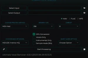 AI人声伴奏分离神器 Ultimate Vocal Remover v5.6
