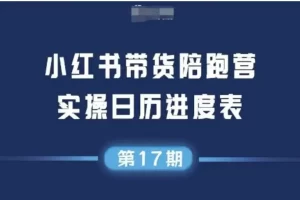 小红书第17期带货陪跑营实操课