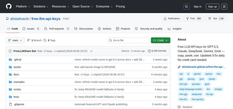 Free LLM API Keys